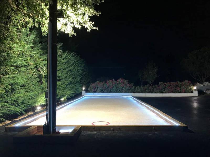 Construction d'un terrain de pétanque à Auriol près d'Aubagne par une entreprise de terrassement